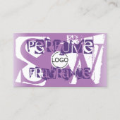 モダン薄紫紫ホワイト（ロゴとモノグラム） 名刺 (正面)