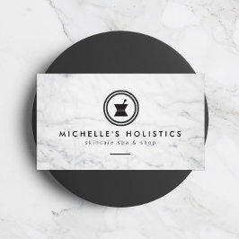 モダン薬用ホリスティック白大理石 名刺