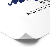 モダン藍色の結婚歓迎サイン ポスター (角)