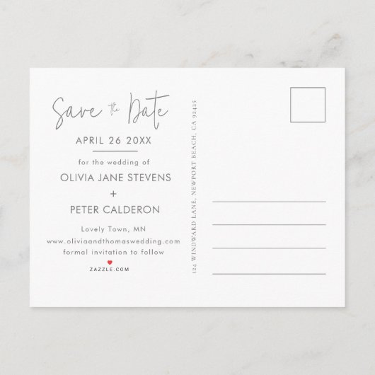 モダン蘭ミニマル写真保存 案内ポストカード (裏面)