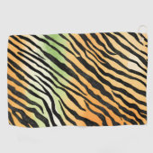 モダン虎の皮ストライプの革プリント大きな猫猫a ゴルフタオル (横)