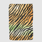 モダン虎の皮ストライプの革プリント大きな猫猫a ゴルフタオル (正面)