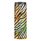 モダン虎の皮ストライプの革プリント大きな猫猫a タンブラー (裏面)