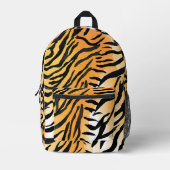 モダン虎の皮ストライプの革プリント大きな猫猫a プリントバックパック (正面)