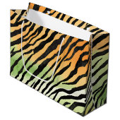 モダン虎の皮ストライプの革プリント大きな猫猫a ラージペーパーバッグ (正面アングル)