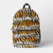 モダン虎ストライプの皮プリント野生動物 プリントバックパック (正面)
