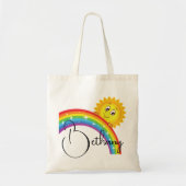 モダン虹カラフルかわいい太陽の女の子たち トートバッグ (正面)
