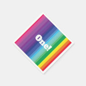 モダン虹カラフルの1歳のパーティー スタンダードカクテルナプキン (角)