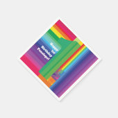 モダン虹カラフルの1歳のパーティー スタンダードカクテルナプキン (角)