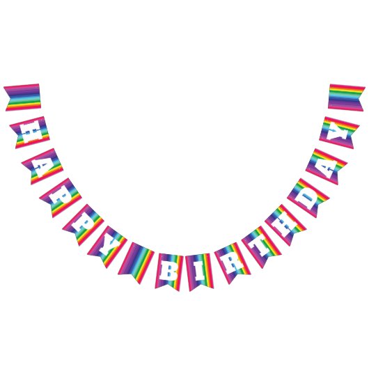 モダン虹カラフルの1歳のパーティー バンティングフラッグ (全)