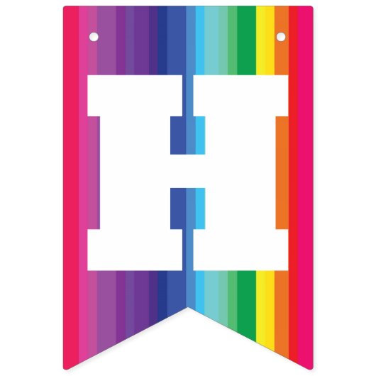 モダン虹カラフルの1歳のパーティー バンティングフラッグ (第2の旗)