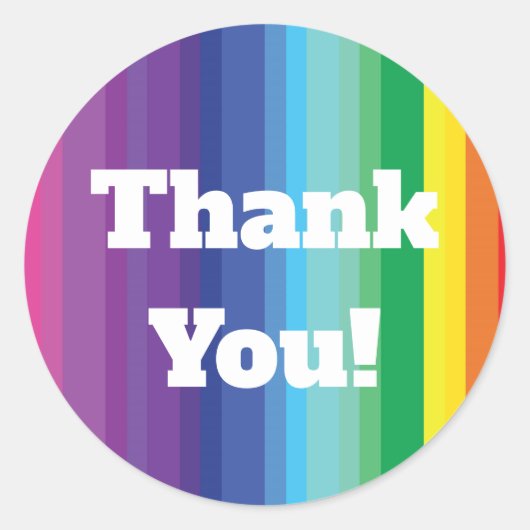 モダン虹カラフルの1歳のパーティー ラウンドシール (正面)