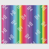 モダン虹カラフルの1歳のパーティー ラッピングペーパー (フラット)