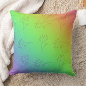 モダン虹グラデーションフローラ クッション (ブランケット)