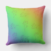 モダン虹グラデーションフローラ クッション (裏面)