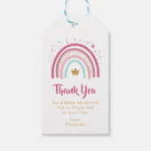 モダン虹パーティー感謝してい生誕生ラベル ギフトタグ (正面)