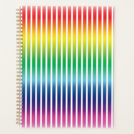 モダン虹色のグラデーションと白の垂直ストライプ色 プランナー手帳