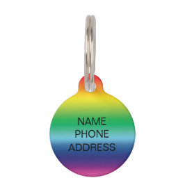 モダン虹連絡名前をカスタムする犬猫 ペット ネームタグ