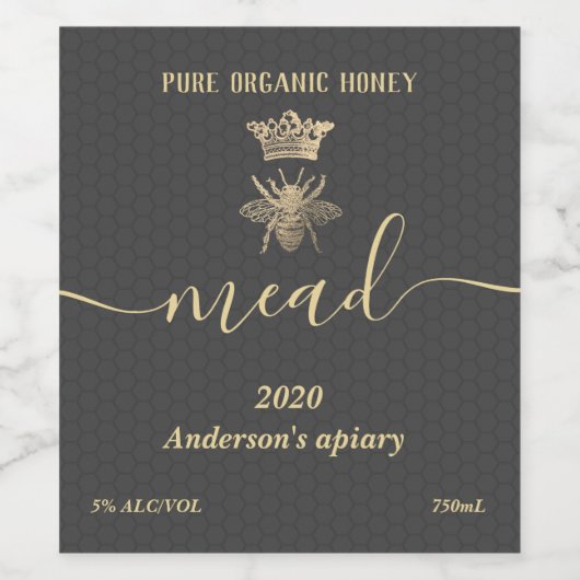 モダン蜂蜜 ワインラベル (シングルラベル)