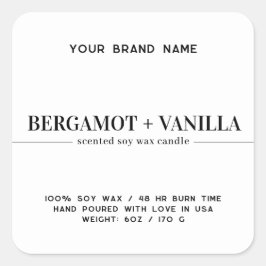 モダン蝋燭包装テンプレート スクエアシール