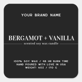 モダン蝋燭包装テンプレート スクエアシール