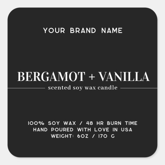 モダン蝋燭包装テンプレート スクエアシール (正面)