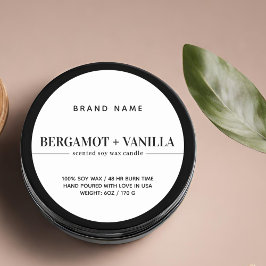 モダン蝋燭包装テンプレート ラウンドシール