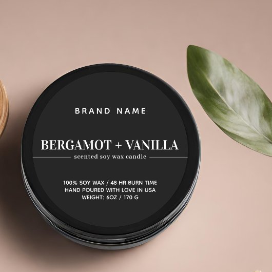 モダン蝋燭包装テンプレート ラウンドシール