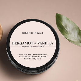 モダン蝋燭包装テンプレート ラウンドシール