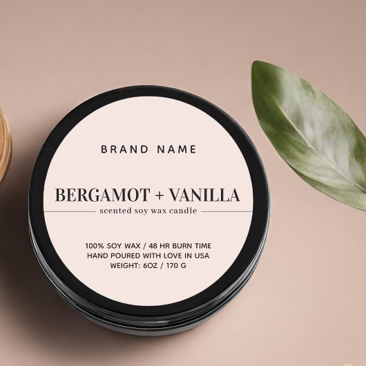 モダン蝋燭包装テンプレート ラウンドシール