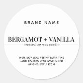 モダン蝋燭包装テンプレート ラウンドシール (正面)