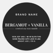 モダン蝋燭包装テンプレート ラウンドシール (正面)