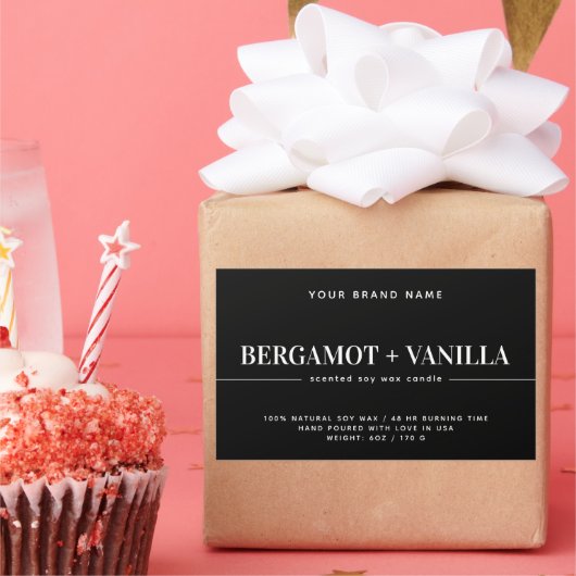 モダン蝋燭包装テンプレート 長方形シール (パーティー)