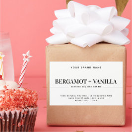 モダン蝋燭包装テンプレート 長方形シール