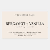 モダン蝋燭包装テンプレート 長方形シール (正面)