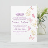 モダン蝶イスラムAqiqa Aqeqah 招待状 (スタンド正面)