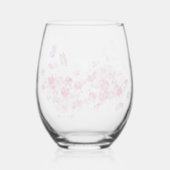 モダン蝶フローラの花結婚のSimplepink ステムなしワイングラス (正面)