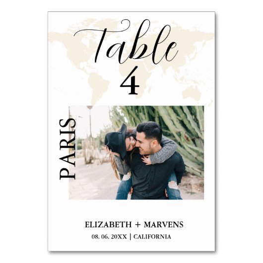 モダン行先テーマ結婚 テーブルナンバー (裏面)