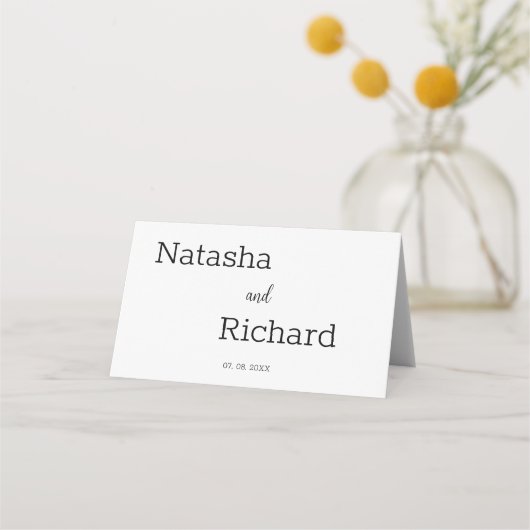 モダン表の白い結婚座席表 プレイスカード (裏面)