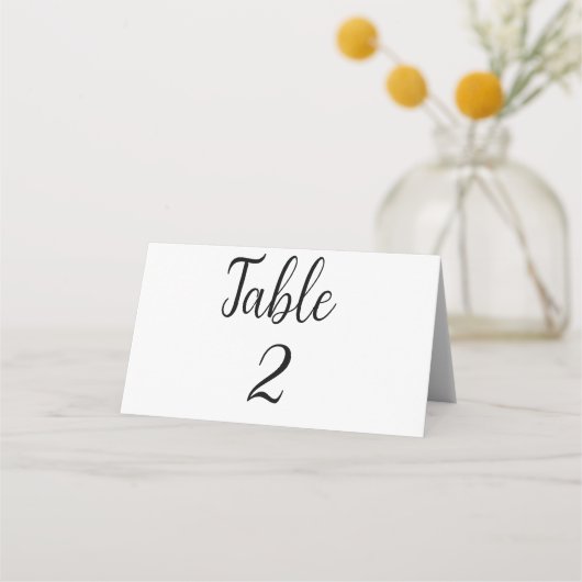 モダン表の白い結婚座席表 プレイスカード (正面)