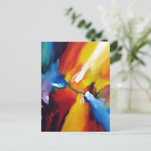 モダン表現主義抽象芸術絵画のテンプレート ポストカード (スタンド正面)