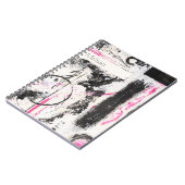モダン表現豊かなピンクと黒の抽象芸術絵を描 ノートブック (左側)