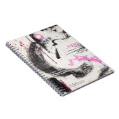 モダン表現豊かなピンクと黒の抽象芸術絵を描 ノートブック (右側)