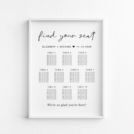 モダン表10の結婚座席表 ポスター