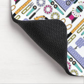 モダン裁縫用品と工具のパターン マウスパッド (コーナー)