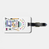 モダン裁縫用品と工具のパターン ラゲッジタグ (裏面横)