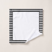 モダン装飾白黒ストライプ バスタオルセット (ウォッシュタオル)