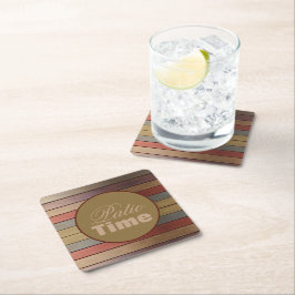 モダン装飾的ストライプ スクエアペーパーコースター