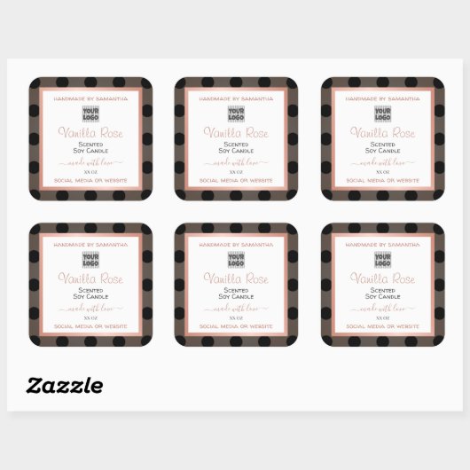 モダン製品点々のある包装ラベルのカスタムロゴ スクエアシール (シート)