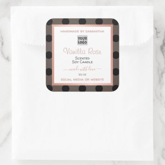 モダン製品点々のある包装ラベルのカスタムロゴ スクエアシール (バッグ)